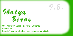 ibolya biros business card